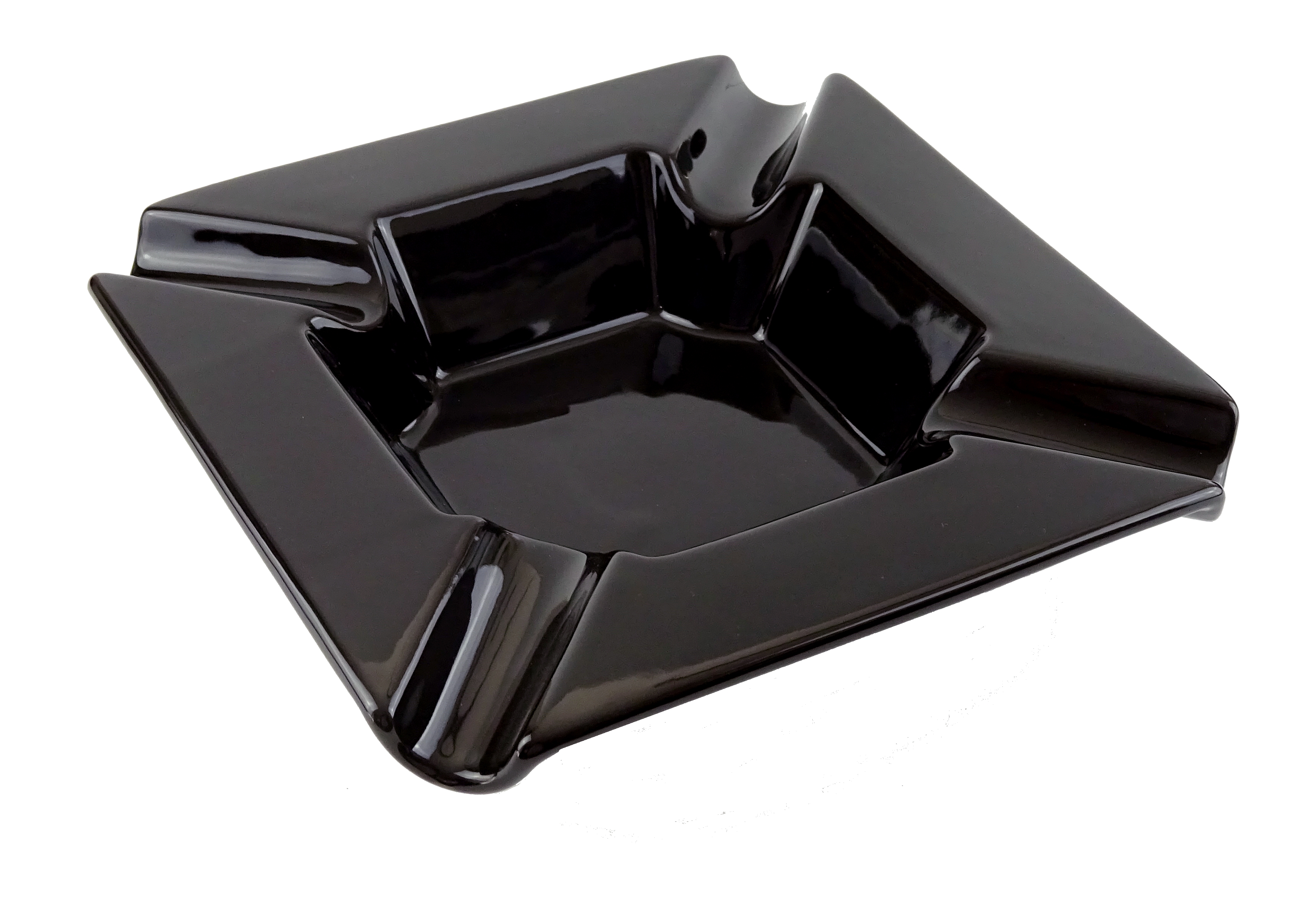 Angelo Zigarrenascher Keramik schwarz 4 Ablagen 22x22x5cm